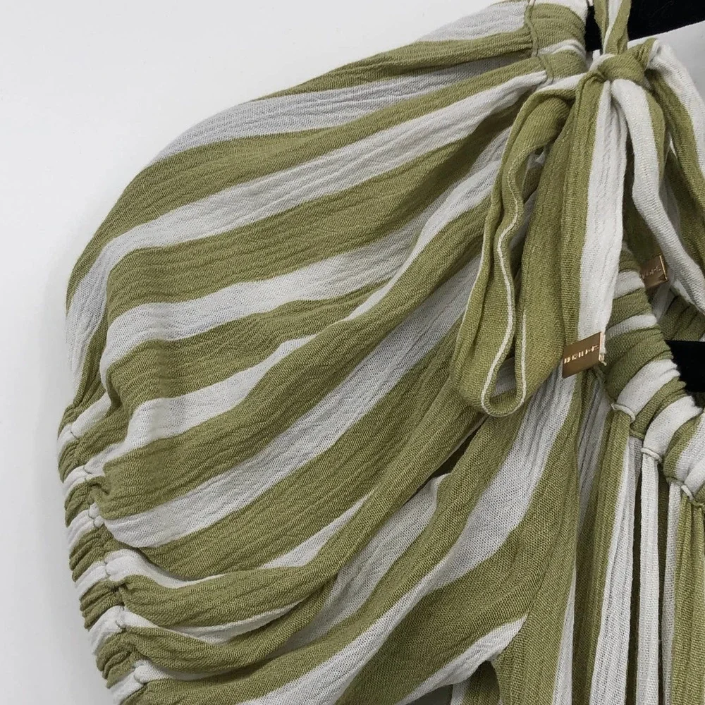 MICHAEL MICHAEL KORS Striped Tie-Sleeve Maxi Dress XS - Picture 5 of 12